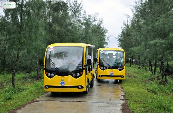 Xe điện - phương tiện di chuyển thân thiện với môi trường trên đảo Vĩnh Thực