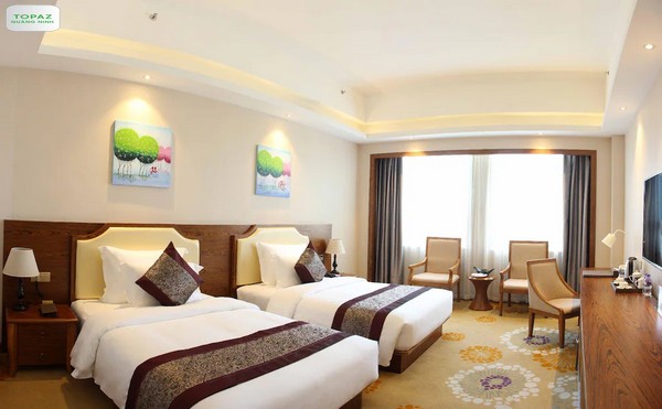 Phòng nghỉ đạt tiêu chuẩn 5 sao của Khách sạn Hồng Vận Grand