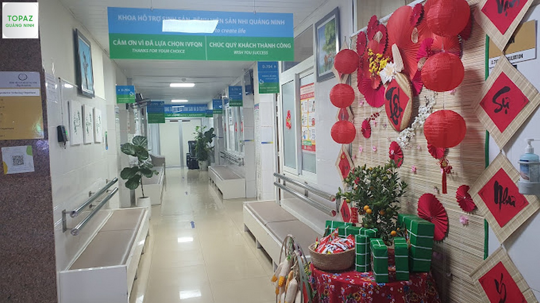 Khu vực đón tiếp tại bệnh viện sản nhi Quảng Ninh