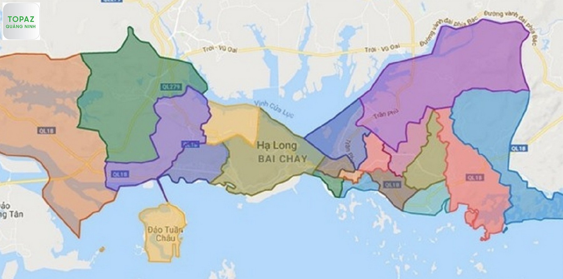 Bản đồ hành chính thành phố Hạ Long 