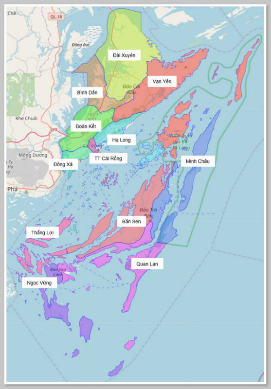 Bản đồ hành chính huyện Vân Đồn