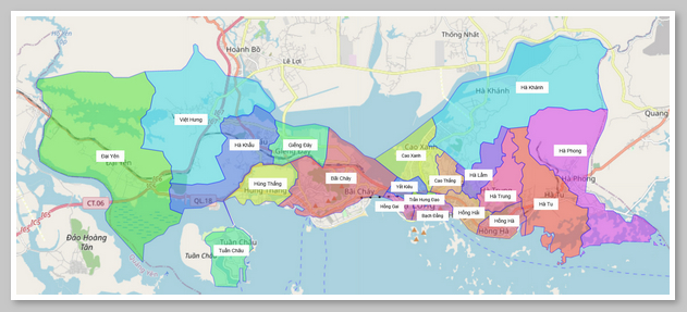 Bản đồ hành chính thành phố Hạ Long 